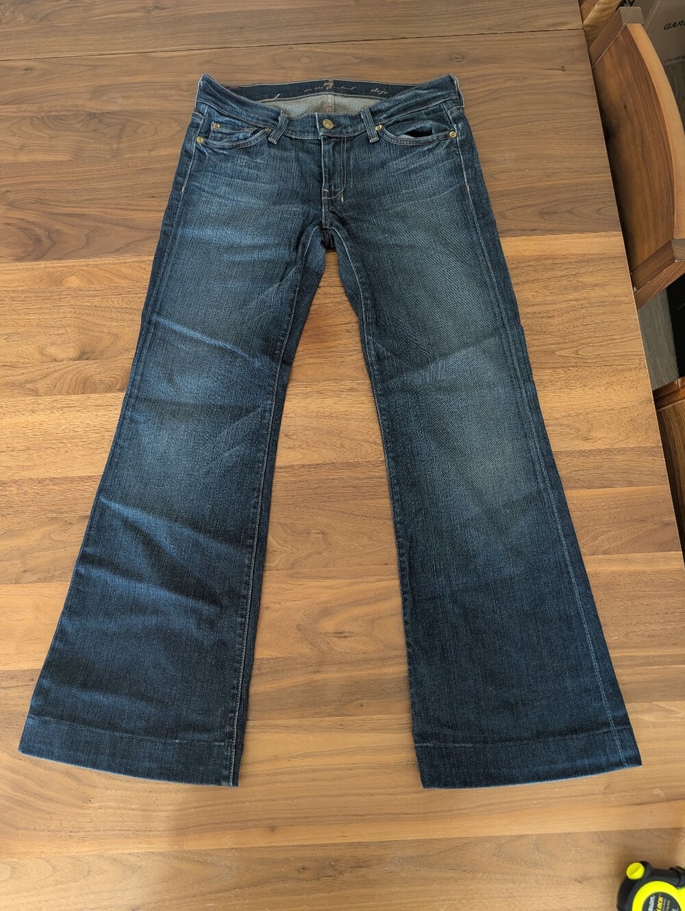 7 for all Mankind DOJO Dark Wash Flare Low-Rise Denim Jeans - Women's 27